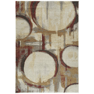 Homeroots 8' X 11' Brick Ivory And Gold Geometric Area Rug  Polypropylene 491599