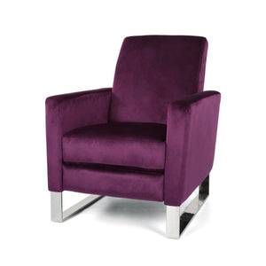 English Elm Christopher Knight Home® - Arvin Plush Push-Back Recliner with Stainless Steel Legs — Modern Fabric Comfort for Living Rooms Purple 65272.00NVLTEGGPL