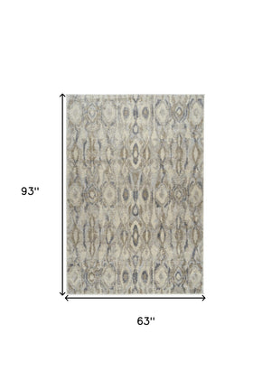 Homeroots 5' X 8' Grey Moroccan Area Rug  Polypropylene 491602