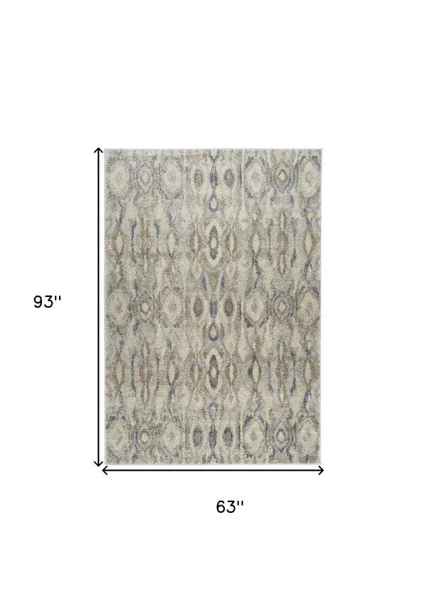 Homeroots 5' X 8' Grey Moroccan Area Rug  Polypropylene 491602