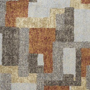 Homeroots 5' X 8' Grey And Brown Geometric Area Rug  Polypropylene 491606
