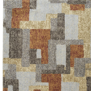 Homeroots 5' X 8' Grey And Brown Geometric Area Rug  Polypropylene 491606