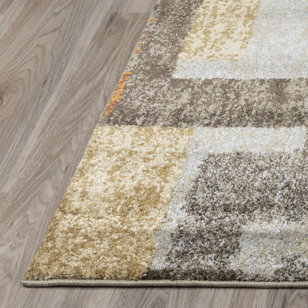 Homeroots 5' X 8' Grey And Brown Geometric Area Rug  Polypropylene 491606