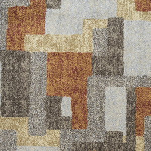 Homeroots 8' X 11' Grey And Brown Geometric Area Rug  Polypropylene 491607