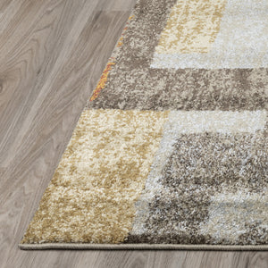 Homeroots 10' X 13' Grey And Brown Geometric Area Rug  Polypropylene 491608