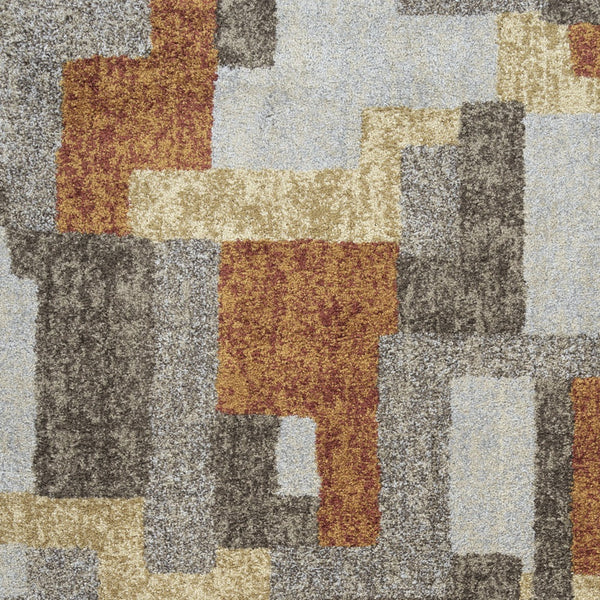 Homeroots 10' X 13' Grey And Brown Geometric Area Rug  Polypropylene 491608