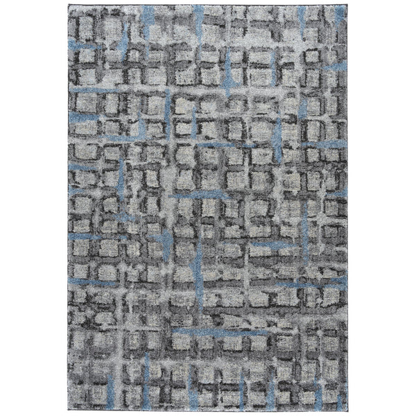 Homeroots 5' X 8' Grey Geometric Area Rug  Polypropylene 491610