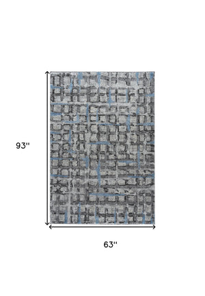 Homeroots 5' X 8' Grey Geometric Area Rug  Polypropylene 491610