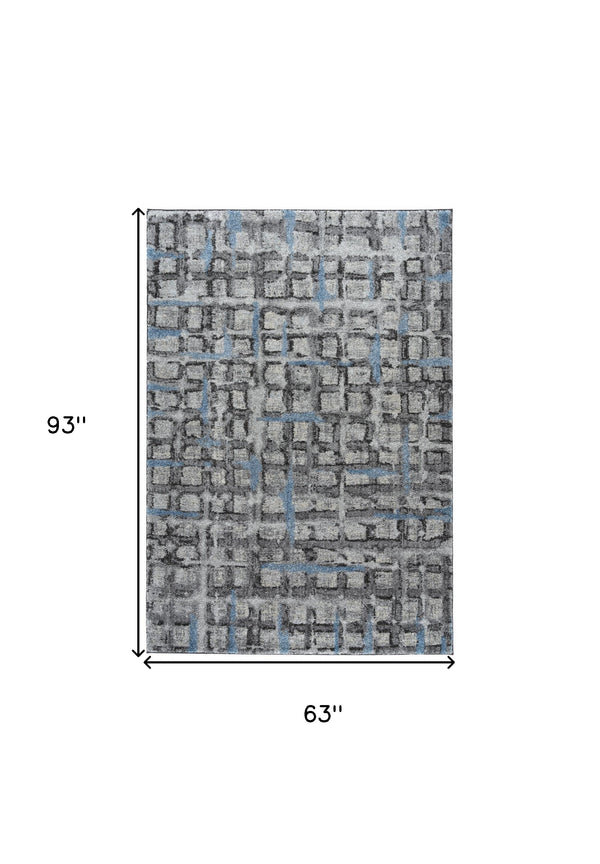 Homeroots 5' X 8' Grey Geometric Area Rug  Polypropylene 491610