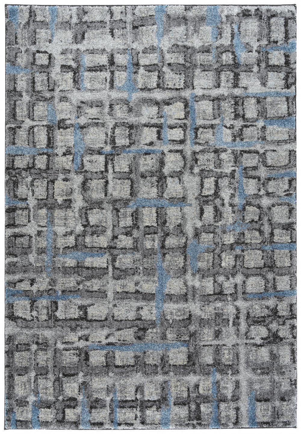 Homeroots 8' X 11' Grey Geometric Area Rug  Polypropylene 491611