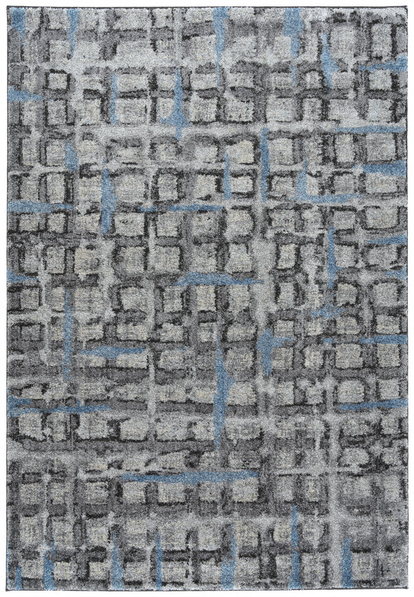 Homeroots 8' X 11' Grey Geometric Area Rug  Polypropylene 491611