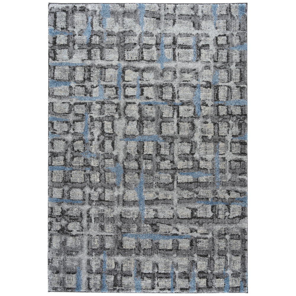 Homeroots 10' X 13' Grey Geometric Area Rug  Polypropylene 491612