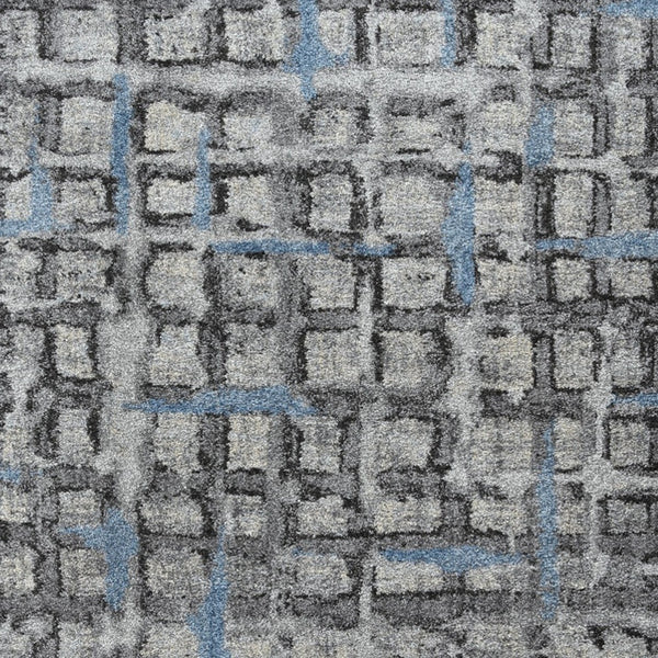 Homeroots 10' X 13' Grey Geometric Area Rug  Polypropylene 491612