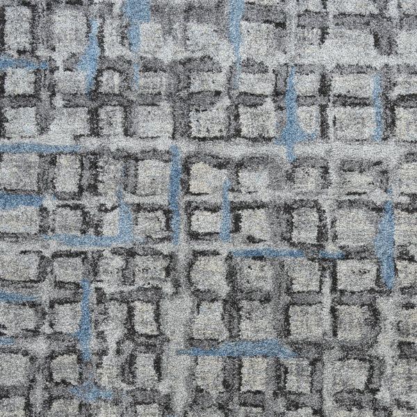 Homeroots 10' X 13' Grey Geometric Area Rug  Polypropylene 491612