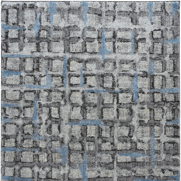 Homeroots 10' X 13' Grey Geometric Area Rug  Polypropylene 491612