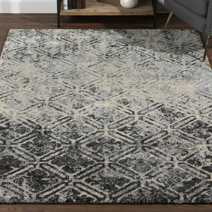 Homeroots 3' X 5' Grey Diamond Area Rug  Polypropylene 491613