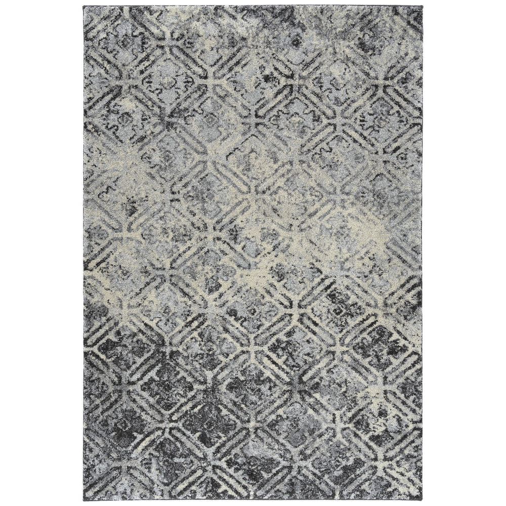 Homeroots 3' X 5' Grey Diamond Area Rug  Polypropylene 491613