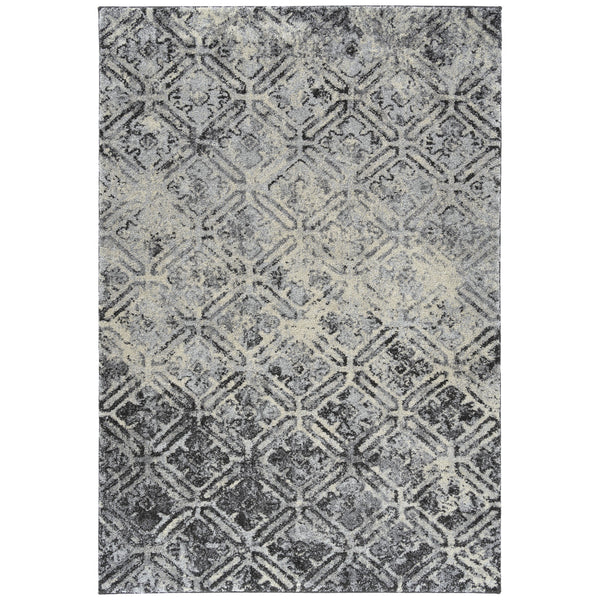 Homeroots 3' X 5' Grey Diamond Area Rug  Polypropylene 491613
