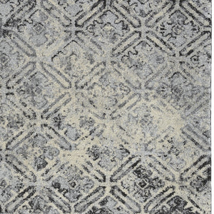 Homeroots 3' X 5' Grey Diamond Area Rug  Polypropylene 491613