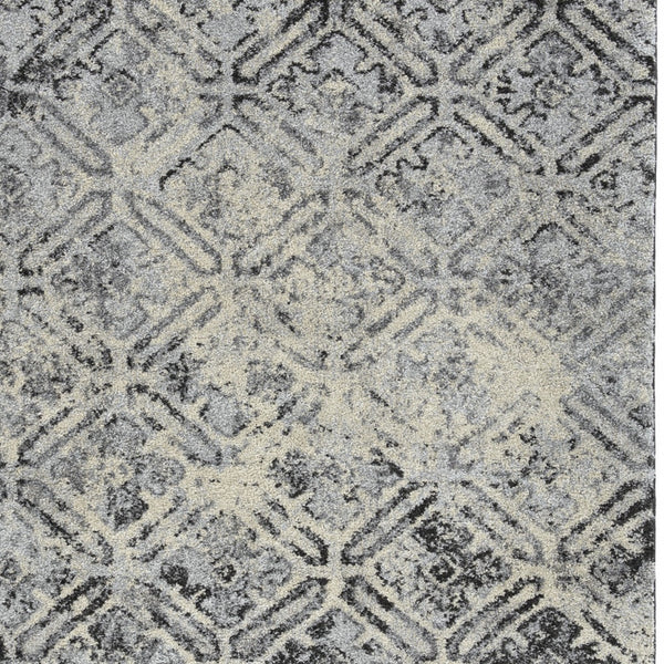 Homeroots 3' X 5' Grey Diamond Area Rug  Polypropylene 491613