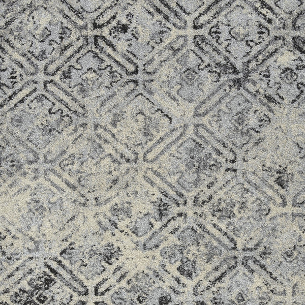 Homeroots 5' X 8' Grey Diamond Area Rug  Polypropylene 491614