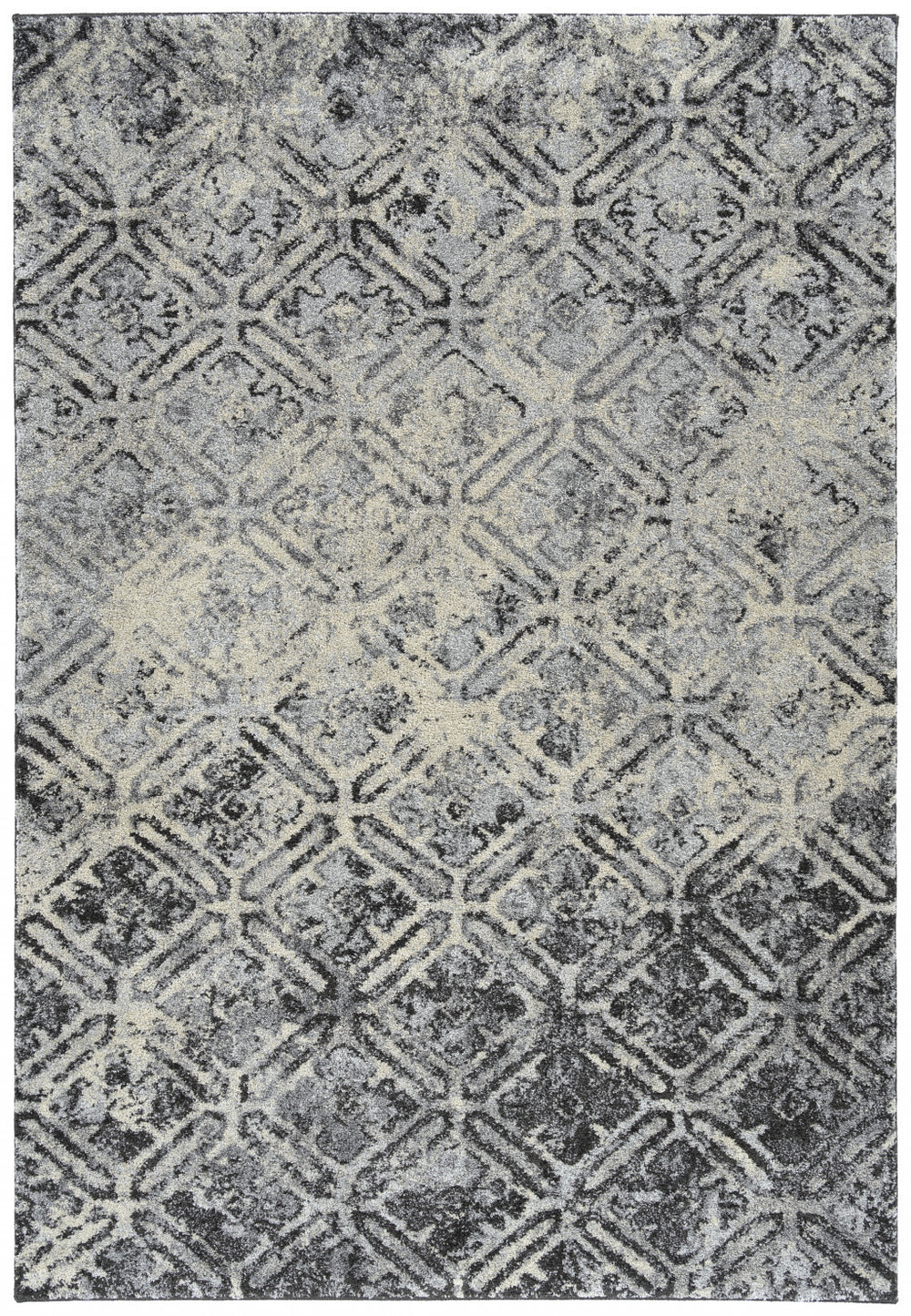 Homeroots 5' X 8' Grey Diamond Area Rug  Polypropylene 491614