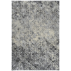 Homeroots 8' X 11' Grey Diamond Area Rug  Polypropylene 491615