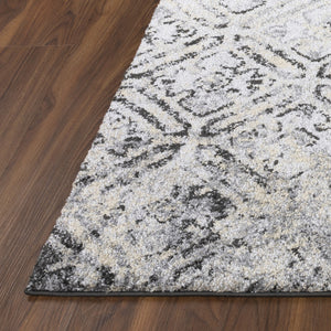 Homeroots 8' X 11' Grey Diamond Area Rug  Polypropylene 491615