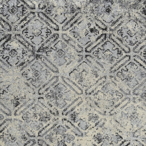Homeroots 8' X 11' Grey Diamond Area Rug  Polypropylene 491615