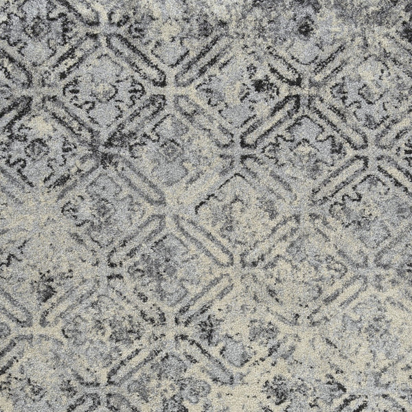 Homeroots 8' X 11' Grey Diamond Area Rug  Polypropylene 491615