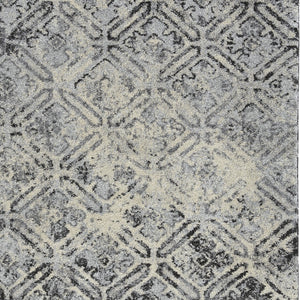 Homeroots 10' X 13' Grey Diamond Area Rug  Polypropylene 491616