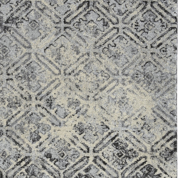 Homeroots 10' X 13' Grey Diamond Area Rug  Polypropylene 491616