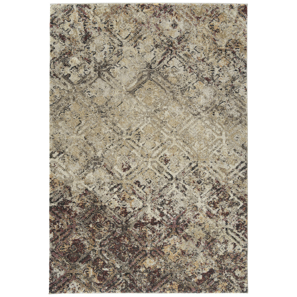 Homeroots 5' X 8' Brown Diamond Area Rug  Polypropylene 491618