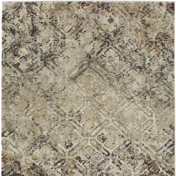 Homeroots 8' X 11' Brown Diamond Area Rug  Polypropylene 491619