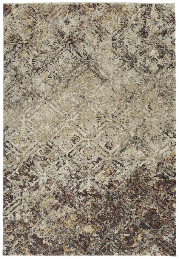 Homeroots 8' X 11' Brown Diamond Area Rug  Polypropylene 491619