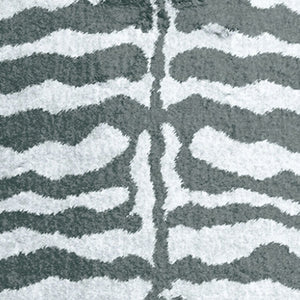 Homeroots 2' X 8' Grey Zebra Print Shag Handmade Non Skid Runner Rug  Polyester 491626