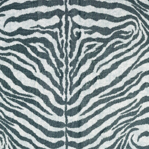 Homeroots 3' X 5' Grey Zebra Print Shag Handmade Non Skid Area Rug  Polyester 491627