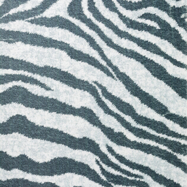 Homeroots 5' X 8' Grey Zebra Print Shag Handmade Non Skid Area Rug  Polyester 491628