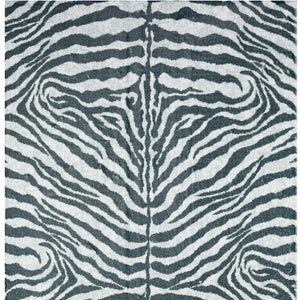 Homeroots 8' X 10' Grey Zebra Print Shag Handmade Non Skid Area Rug  Polyester 491629