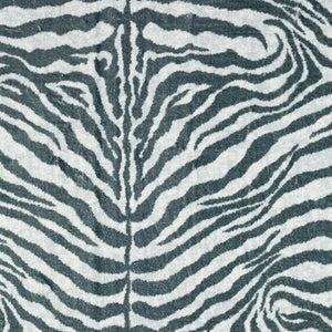 Homeroots 8' X 8' Grey Round Zebra Print Shag Handmade Non Skid Area Rug  Polyester 491630