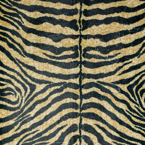 Homeroots 3' X 8' Black And Gold Animal Print Shag Handmade Non Skid Runner Rug  Polyester 491632