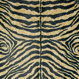 Homeroots 3' X 5' Black And Gold Animal Print Shag Handmade Non Skid Area Rug  Polyester 491633