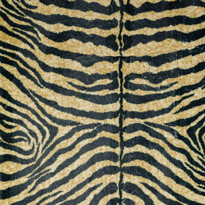 Homeroots 5' X 8' Black And Gold Animal Print Shag Handmade Non Skid Area Rug  Polyester 491634