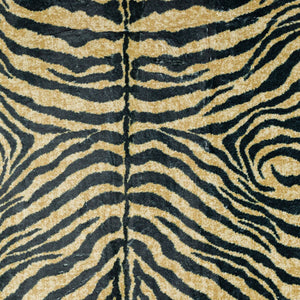 Homeroots 8' X 8' Black And Gold Round Animal Print Shag Handmade Non Skid Area Rug  Polyester 491636