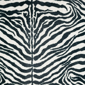 Homeroots 5' X 8' Black And White Zebra Print Shag Handmade Non Skid Area Rug  Polyester 491640