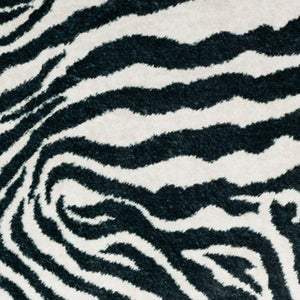 Homeroots 5' X 8' Black And White Zebra Print Shag Handmade Non Skid Area Rug  Polyester 491640