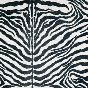 Homeroots 8' X 10' Black And White Zebra Print Shag Handmade Non Skid Area Rug  Polyester 491641