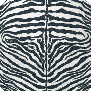 Homeroots 8' X 8' Black And White Zebra Print Round Shag Handmade Non Skid Area Rug  Polyester 491642