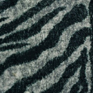 Homeroots 2' X 8' Black And Gray Zebra Print Shag Handmade Non Skid Runner Rug  Polyester 491644