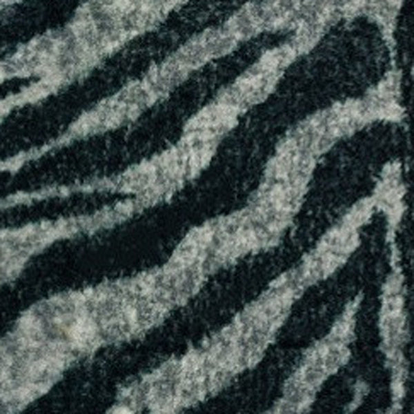 Homeroots 2' X 8' Black And Gray Zebra Print Shag Handmade Non Skid Runner Rug  Polyester 491644